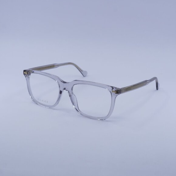 🕶️ New Gucci GG0737O 016 Eyeglasses - Grey/Transparent Frame - Picture 1 of 10